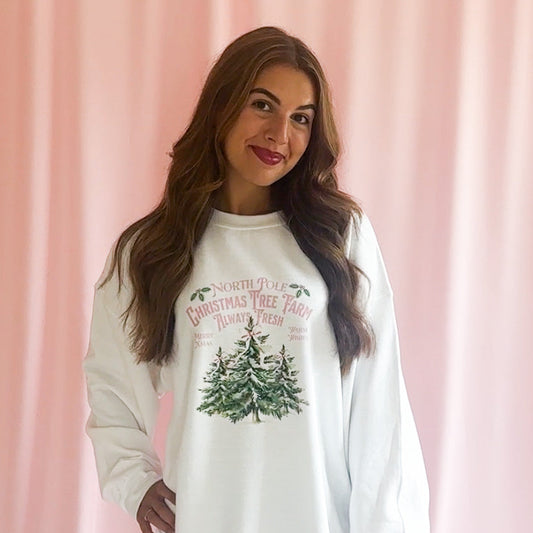 Pink Christmas Sweatshirt Coquette Bow Design Girly Holiday Fashion Cozy Winter Wear Festive Season Style Feminine Christmas Outfit Party Ready Attire Comfortable Holiday Gathering Essential Elegant Pink Fashion Collection Seasonal Style