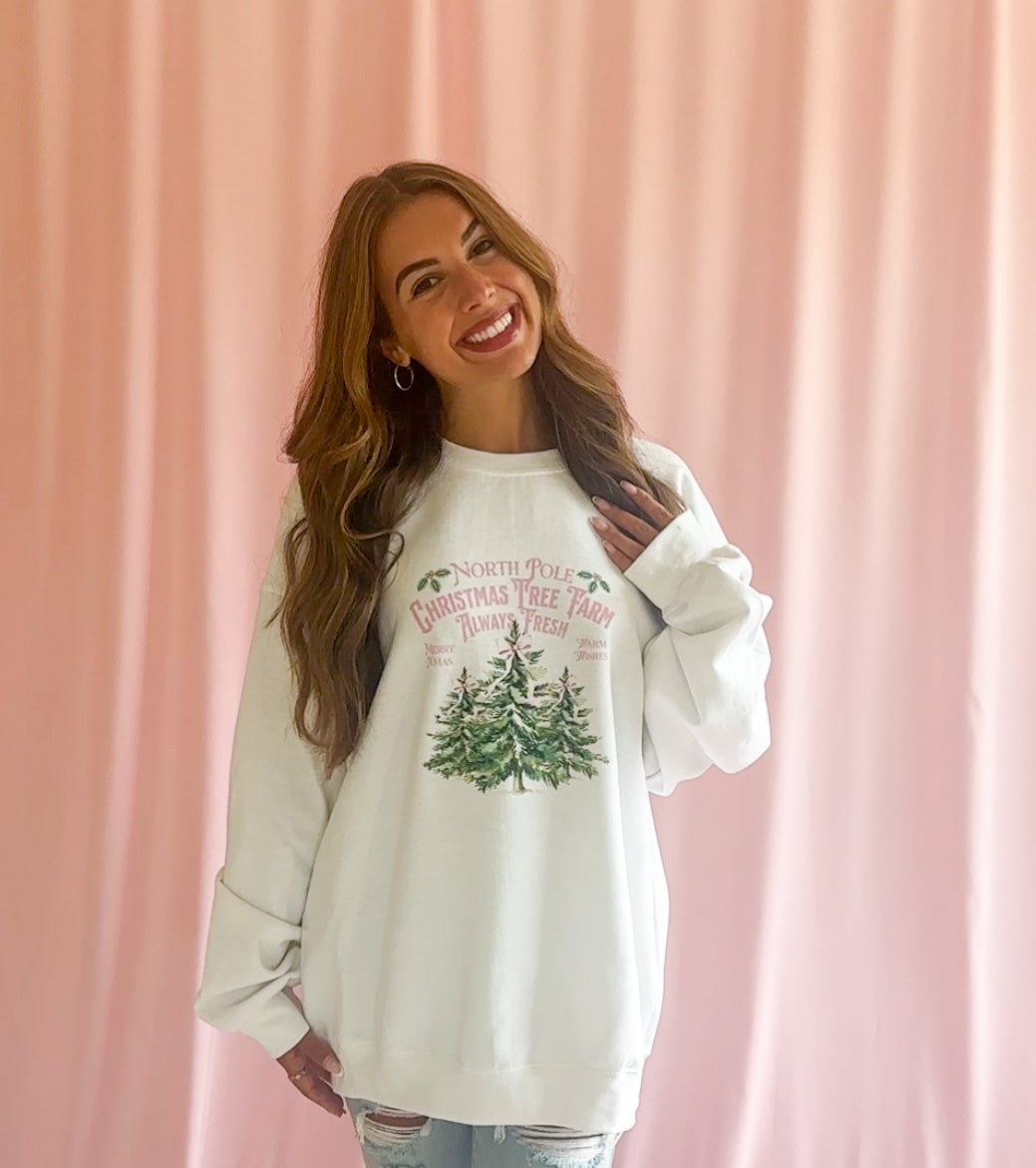 Festive Winter Wear Pink Christmas Sweatshirt Coquette Bow Design Girly Holiday Party Outfit Cozy Seasonal Style Christmas Gathering Essential Feminine Fashion Statement Comfortable Pink Attire Winter Comfort Clothing Elegant Bow Details