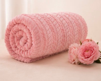 Soft Pink Polyester Blanket – 60" x 50" Cozy Throw for Home, Bed & Gifting