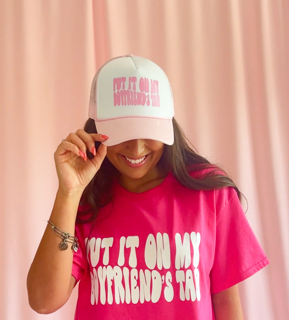 Pink Snapback Hat Women Trendy Trucker Style Sassy Fashion Accessory Bold Statement Design Mesh Back Ventilation Adjustable Closure Comfortable Everyday Wear Casual Outfit Essential Girlfriend Gift Collection Playful Lettering Detail