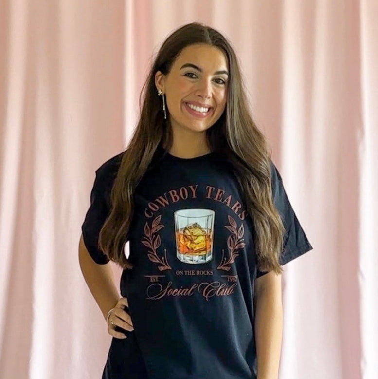 cowboy tears tshirt black cowgirl shirt western tshirt oversize cowgirl shirt trendy women tshirt 