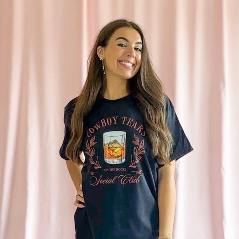 cowboy tears tshirt black cowgirl shirt western tshirt oversize cowgirl shirt trendy women tshirt 