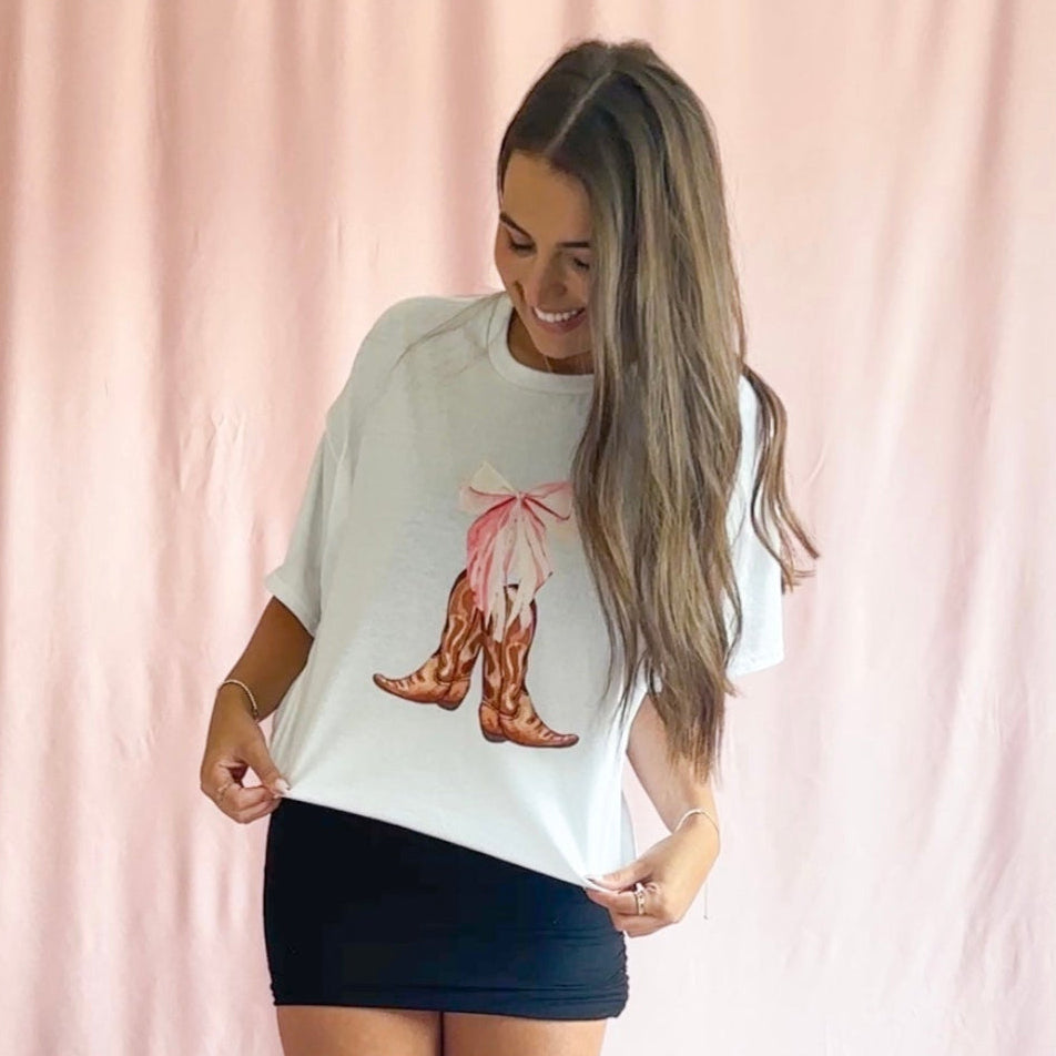 women country shirt country boots tshirt women pink bow shirt coquette cowgirl tshirt oversize shirt women summer top 