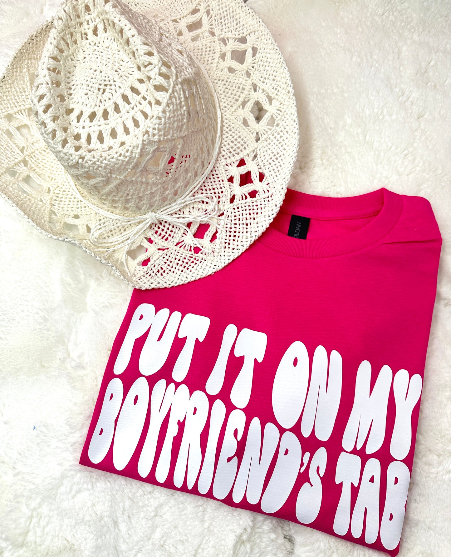 Bold Statement Fashion Shirt Funny Boyfriend Tab Tee Sassy Girlfriend Graphic Apparel Unisex Casual Wear Design Perfect Social Gathering Outfit Humorous Relationship Clothing Soft Comfortable Material Attention Grabbing Message Brunch Day