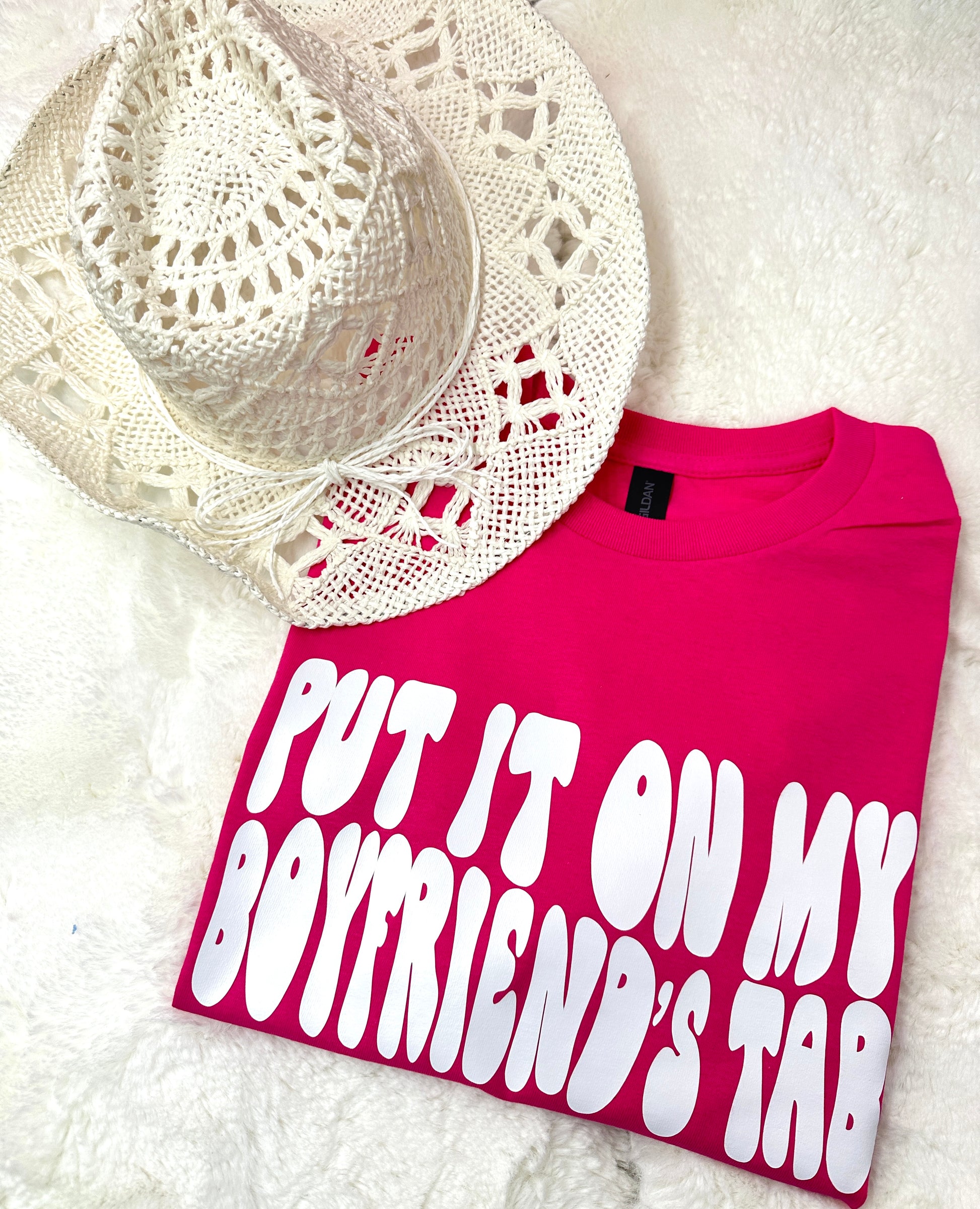 Bold Statement Fashion Shirt Funny Boyfriend Tab Tee Sassy Girlfriend Graphic Apparel Unisex Casual Wear Design Perfect Social Gathering Outfit Humorous Relationship Clothing Soft Comfortable Material Attention Grabbing Message Brunch Day