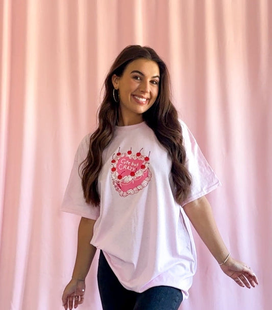 cute but crazy tshirt women pink graphic shirt oversize summer tshirt girls trending clothing funny shirt girlfriend gift